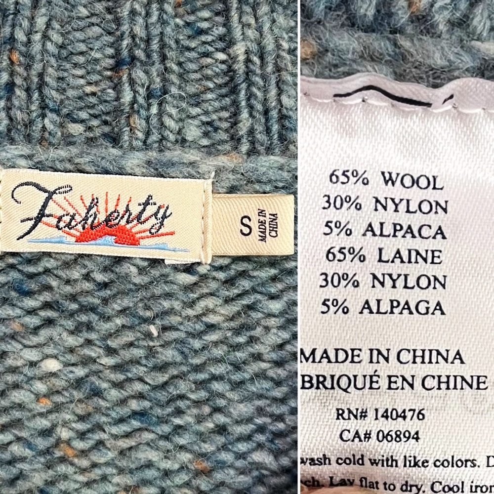 Faherty Light Blue Crew Neck Sweater - Picture 10 of 11